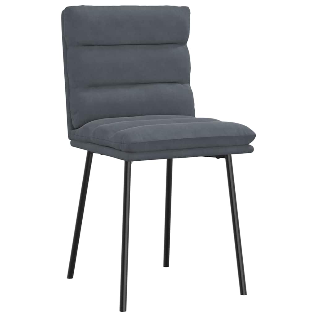 Dining Chairs 2 Pcs Dark Gray Velvet