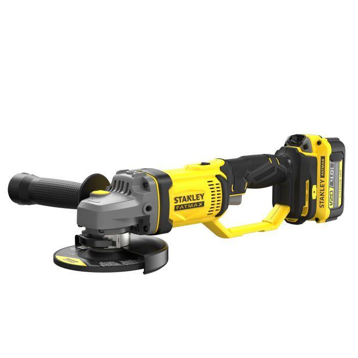 Meuleuse sans fil - 18V - STANLEY FATMAX V20 - SFMCG400M2K-QW - 125mm - 2 batteries 4 Ah + chargeur 2 A