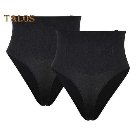 2 Pcs Women Thong High Waist Tummy Control Butt-uncovered One-piece Moulding Good Breathability Elastic Quick-drying Posture Correction Briefs Female