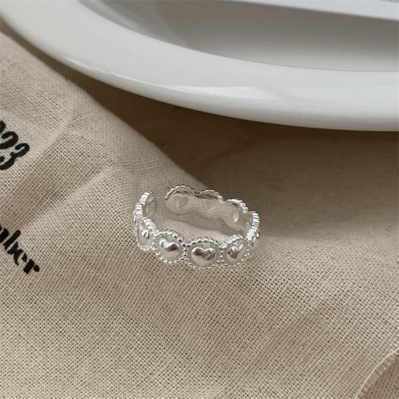 Sophisticated Heart Shaped Ring For Women Adjustable And Trendy Silver Plated Fashion Jewelry