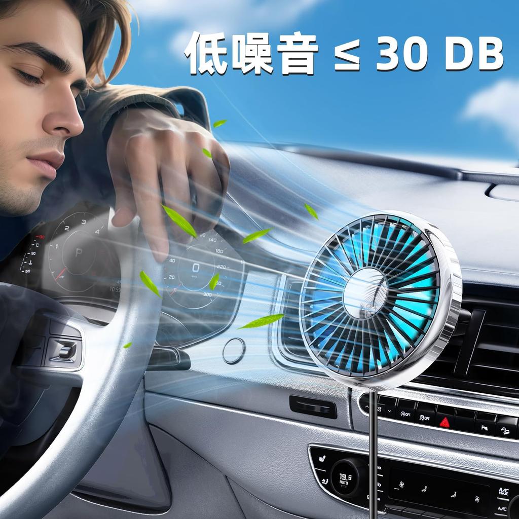NIFBANG Car Fan, Air Conditioning Vent Car Fan, Low Noise, Driver's Driver, Powerful, 5