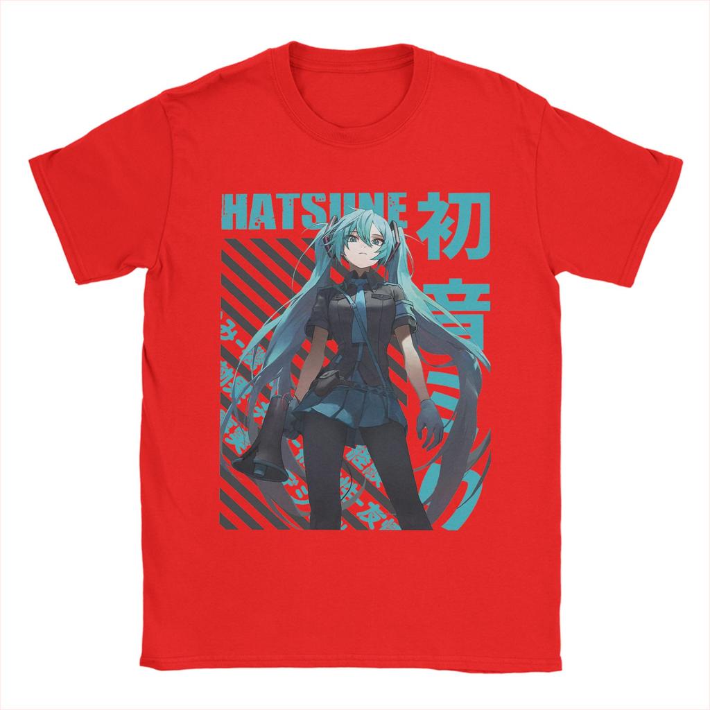 Men Women Vocaloid  Hatsunes Mikus T Shirt Anime Manga Pure Cotton Tops Novelty Short Sleeve Round Neck Tees Gift Idea T-Shirts