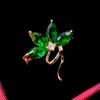 Fashion Small Flower Brooches Pins Luxury Micro-zircon Personality Snowflake Corsage Emerald Geometry Badge Female Accessories
