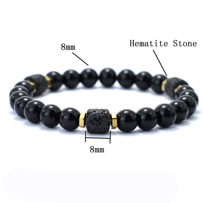 Unique Natural Stone Bracelet Men 8mm Obsidian Tiger Eyes Beaded Braclet Homme Hand Accessories Black Strand Brazalete Pulseira