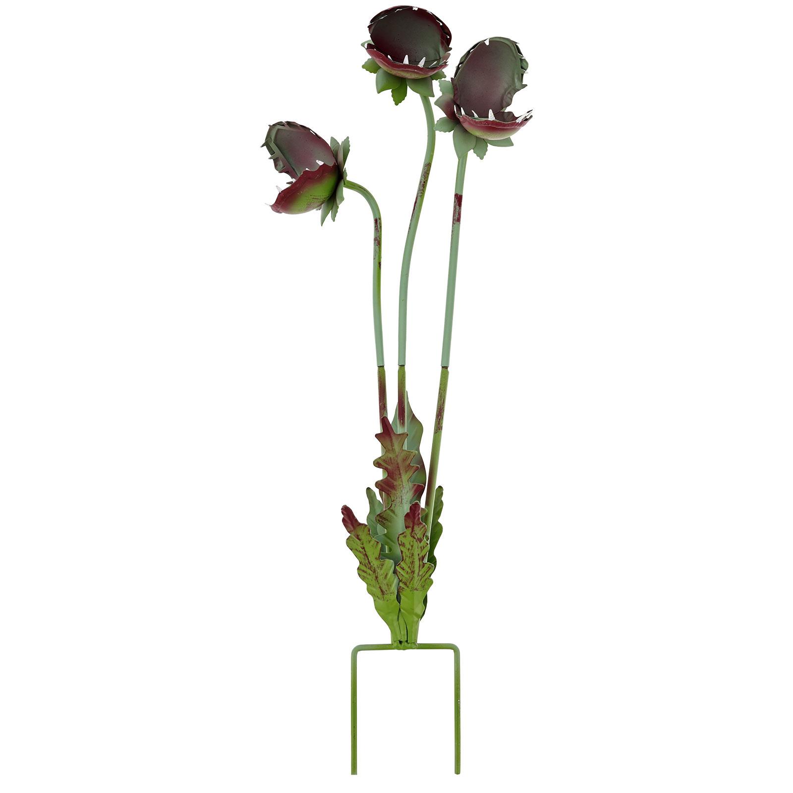 Metal Carnivorous Plant Garden Stake Sculpture Rust Resistant Weatherproof Whimsical Cannibal Flower Art Yard Lawn Decoration