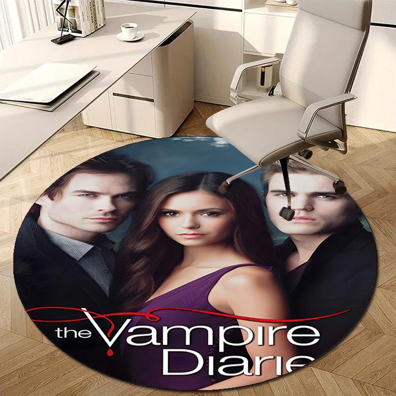 1pc The Vampire Diaries1 Design Printed Area Round Carpet for Bedroom Living Room Home Decor Rugs Mat Non Slip Mat Rug for Bedside