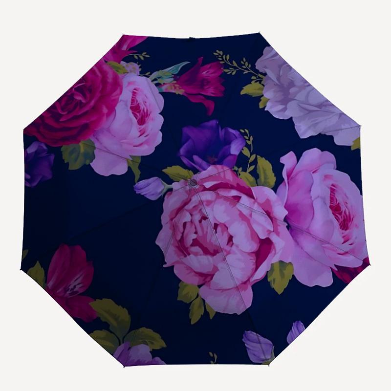 

1pc Floral Pattern Automatic Open/close Folding Umbrella, Compact Portable Travel Umbrella, Durable Construction yy250804142
