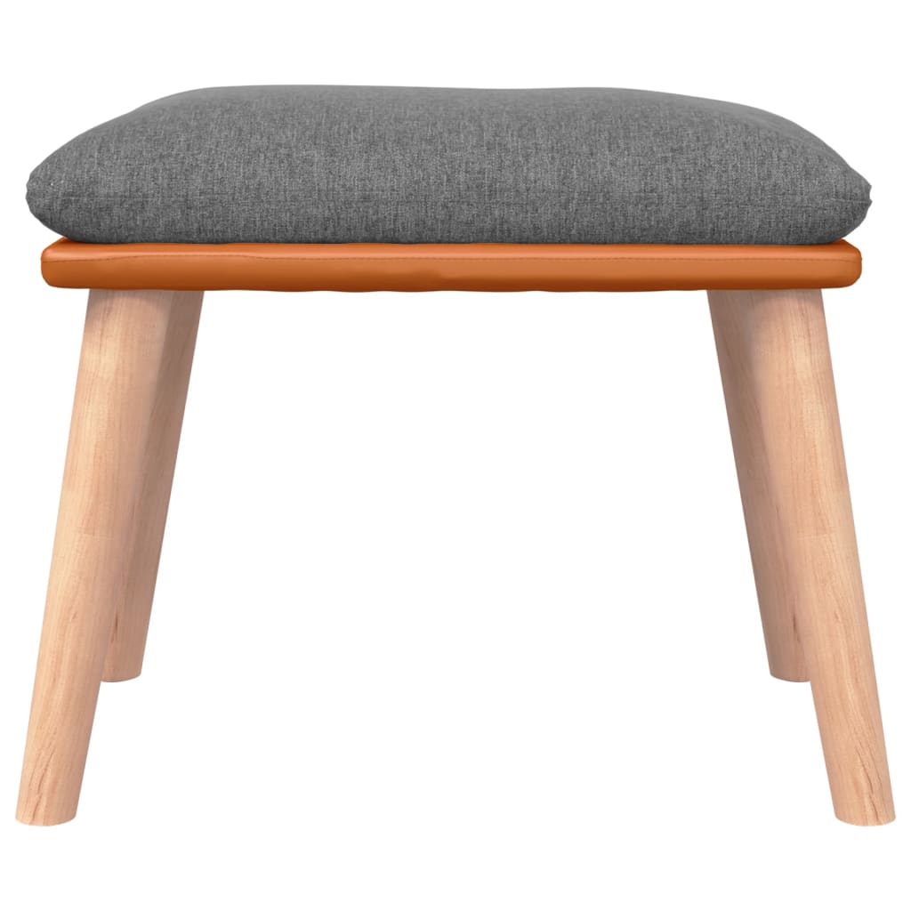 Swivel Armchair with Footstool Light Grey Fabric