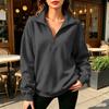 Women's Casual Half-Zip Pullover Sweatshirt, Color Long Sleeve Top for Everyday Wear