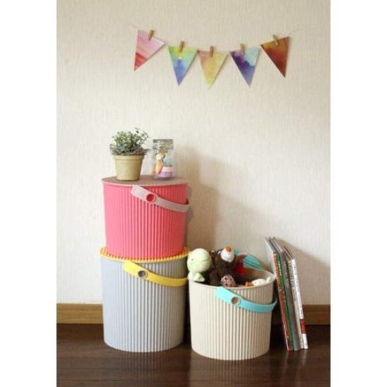 Yawata Kasei Bucket with Lid Yellow LL 20L Frey Chair Bucket 234272 way-be