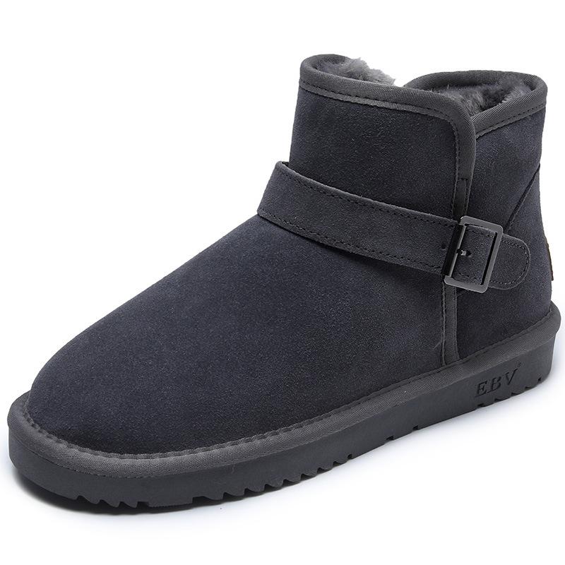 New snow boots, leather warm and non-slip outdoor thickened cotton shoes