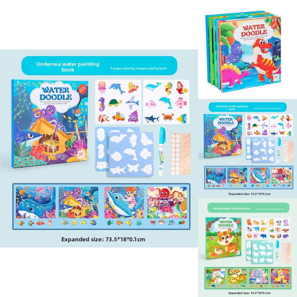 Water Painting Book For Kids With Animal Recognition And Puzzle Activities For Early Learning