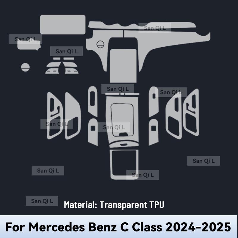 Interior TPU for Mercedes Benz C Class 2024 2025 Protective Film Cover Anti-Scratch Gearbox Panel Navigation Screen Automotive