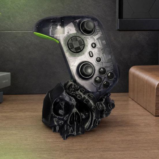 Gaming Controller Stand, 3D Printed Octopus Skull Controller Holder for Halloween Home Gaming Room Desk Decor, Gift for Gamers