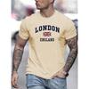 Sommer Herren 100% reine Baumwolle lässige lockere Passform Übergröße London England Muster bedruckt Rundhals Kurzarm T-Shirt Top