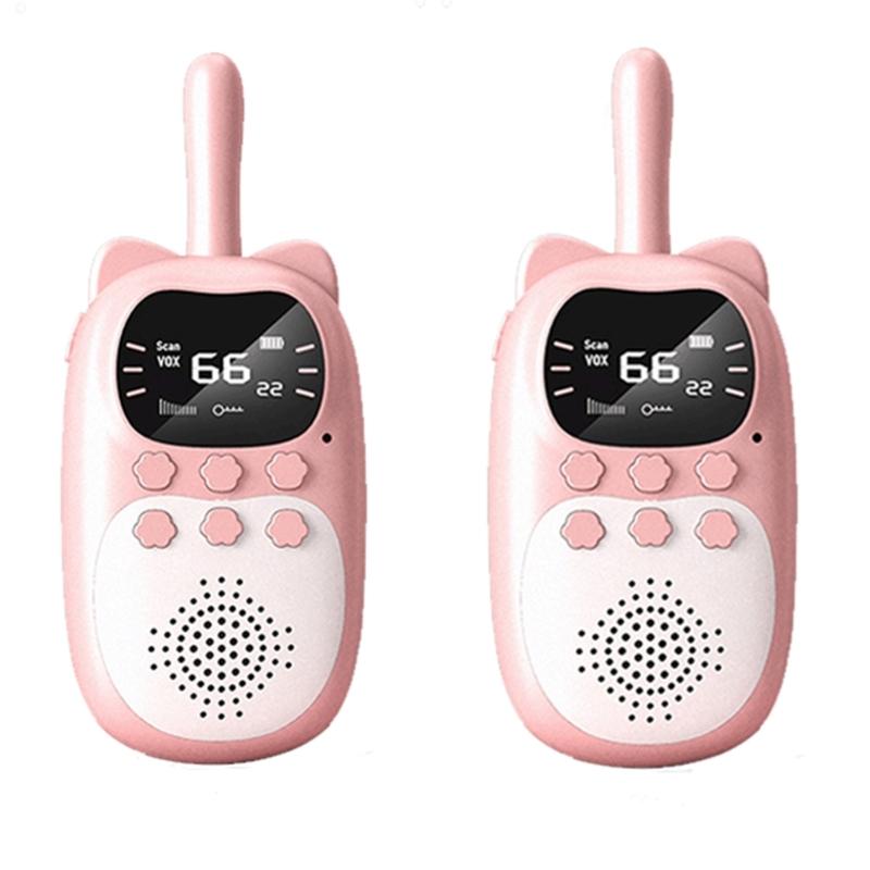 USB Rechargeable Walkie Talkie for Kids Outdoor Adventure Electronic Walkie Talkie Toy Cartoon Walkie Talkie for Camping