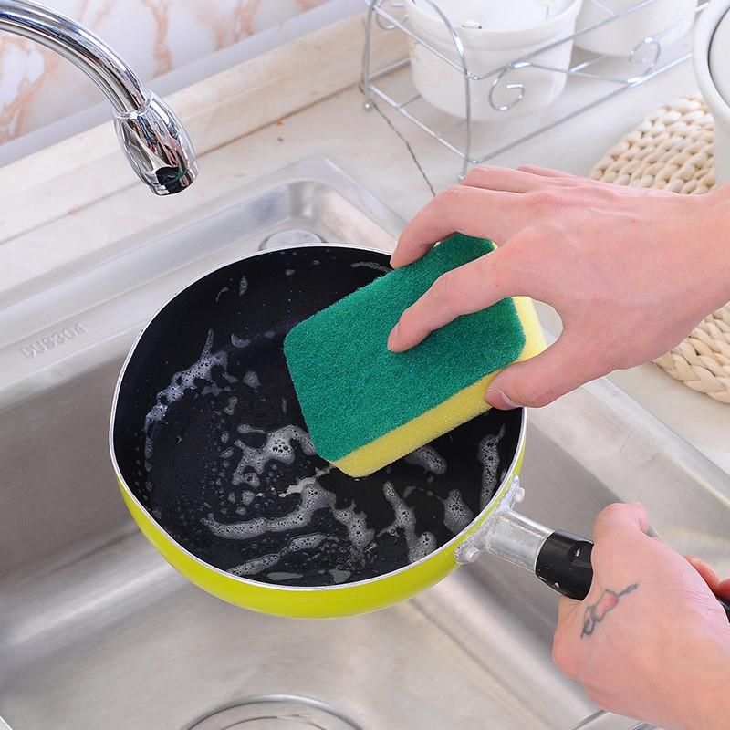Brush Cleaning Versatile Set With Steel Wool And Sponge For Kitchen Tool Use