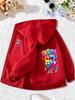 Kinder Bunter Graffiti Sechs Sieben 67 Cartoon Zahl Reißverschluss Kapuzenpullover Locker Langarm Kapuzenjacke Trendige Straßen Oberbekleidung Für Jungen