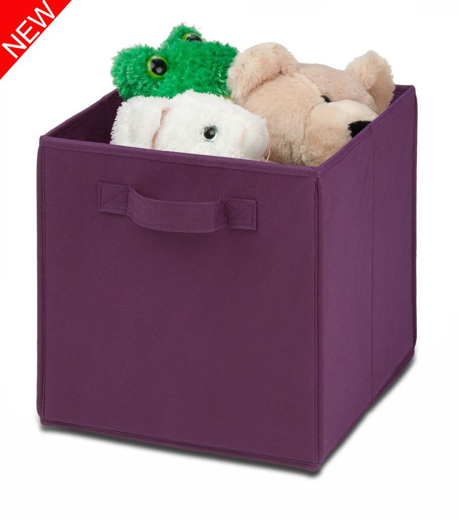 Foldable Solid Color Non Woven Fabric Uncovered Clothing Book Toy Storage Box