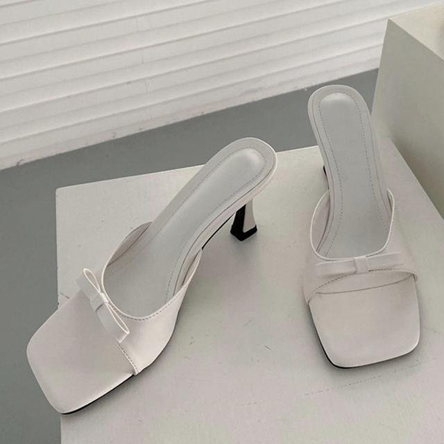 High Quality Solid Leather Women Gladiator Heels Slippers Summer Sandals Outdoor Fashion Open Toe Butterfly -Knot Shoes Flip Flop