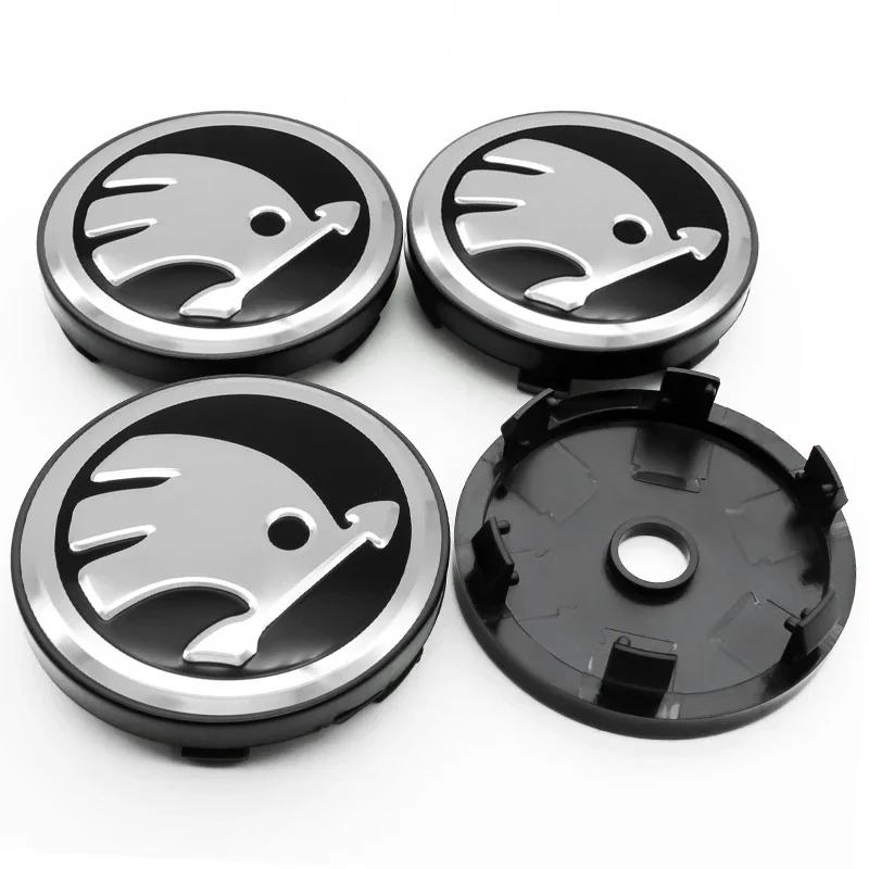 2025 Fierbinte 4 buc 56mm+60mm Capac Centru Jantă Roată Mașină Capac Jantă Embleme Autocolante Pentru Skoda Rapid Octavia A5 RS Kodiaq Fabia A7 2022 Ac