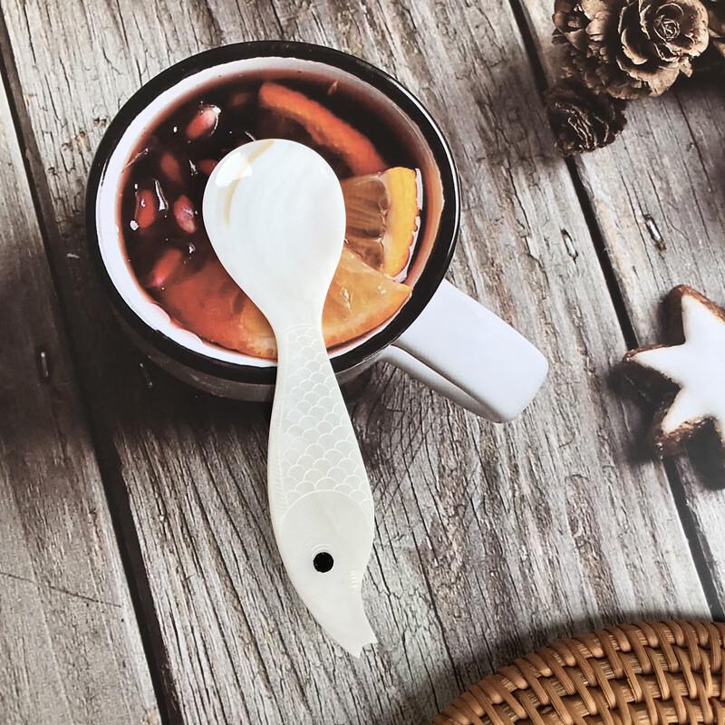 Fish-shaped Seashell Coffee Spoon