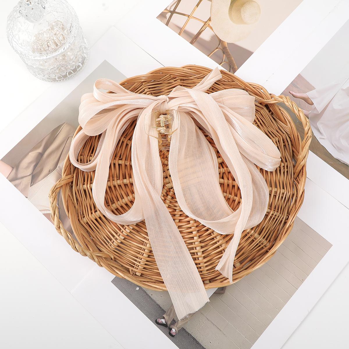 

Лента Большой Бант Заколка для Волос для Женщин Новая Супер Фея Темперамент Зажим-Краб для Волос Заколка для Волос Головной Убор Заколка для Волос с Полусобранными Волосами для Женщин