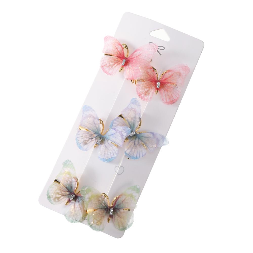 Molans 6Pcs/Set Butterfly Hairpin Hair Clips Rainbow Hairpin Duckbill Clip Hairgrip for Women Hair Accessories Headpieces