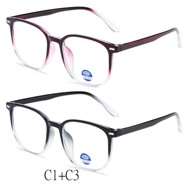 2PCS Blue Light Blocking Glasses - Square Nerd Eyeglasses Frame Anti Blue Ray Computer Game Glasses