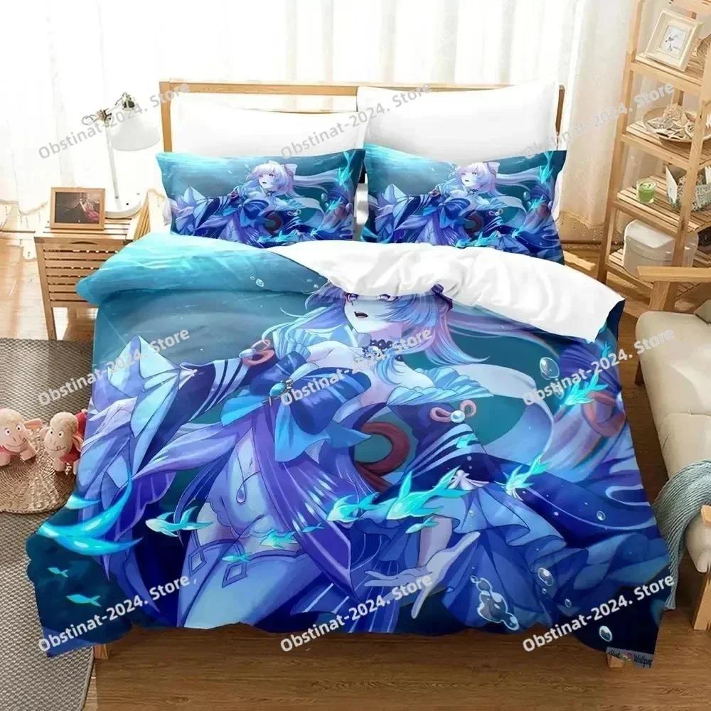 Anime Genshin Impact Sangonomiya Kokomi Bedding Set Duvet Cover Bed Set Quilt Cover Pillowcase Comforter king Queen Size