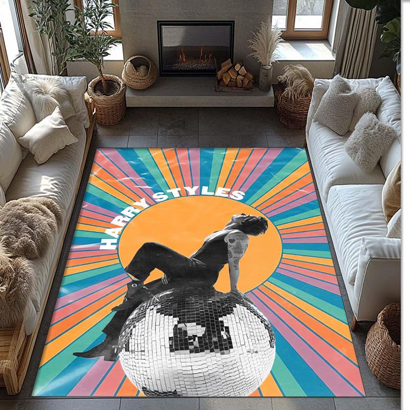 Soft Crystal Velvet Floor Rug,Harry Styles Anti Slip Decorative Carpet, Plush Area Mat For Indoor Home Decoration