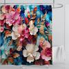 3D Flower Shower Curtain Set Colorful Printing Design Fabric Bathroom Decoration Waterproof Washable Shower Curtain With Hooks