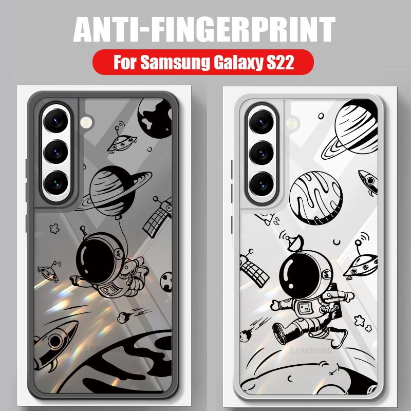 

Милый прозрачный силиконовый чехол с изображением космического астронавта для Samsung Galaxy S24 + S23 FE S22 Ultra S21 A54 A34 5G A53 A52, металлическая крышка для объектива