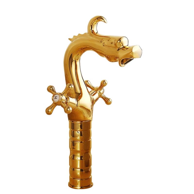 Golden Tall Basin Mixer Faucet