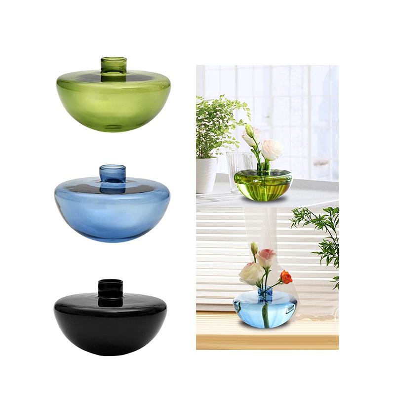 1PCS Half-Moon Shaped Decorative Bowl Creative Multi-functional Blue Aroma Diffuser Bottle Colorful 12.5x8.5cm