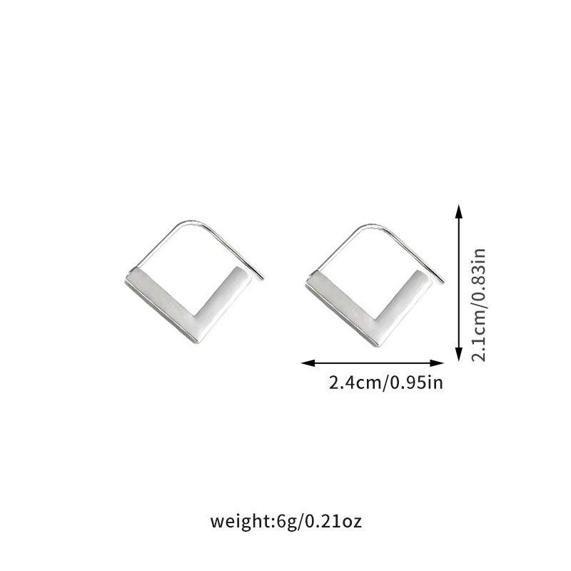 Geometric Square Drop Earrings for Women Vintage Simple Line Hoop Earrings Punk Fashion Casual Versatile Ear Jewelry Wholesale