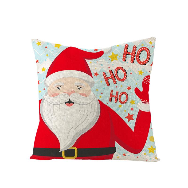 Home Polyester Pillow Cover Cartoon Digital Print Christmas Cushion Cover Living Room Sofa Cushion Cover