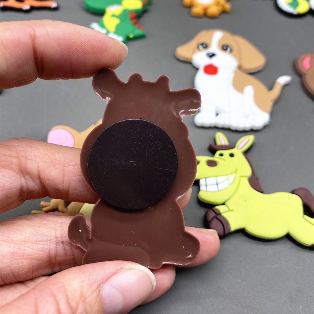 One Set Animal Fridge Magnets for Kids Toy Cartoon PVC Magnet for Refrigerator Decor Child Fridge Magnets Magnetic Accessories