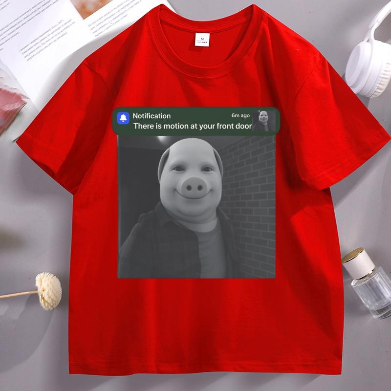 John Pork Meme T Shirt Brainrot Tee Teenager Unisex Unisex Cotton Short Sleeve Tshirt Comfortable Casual Round Neck Tshirt Clothes