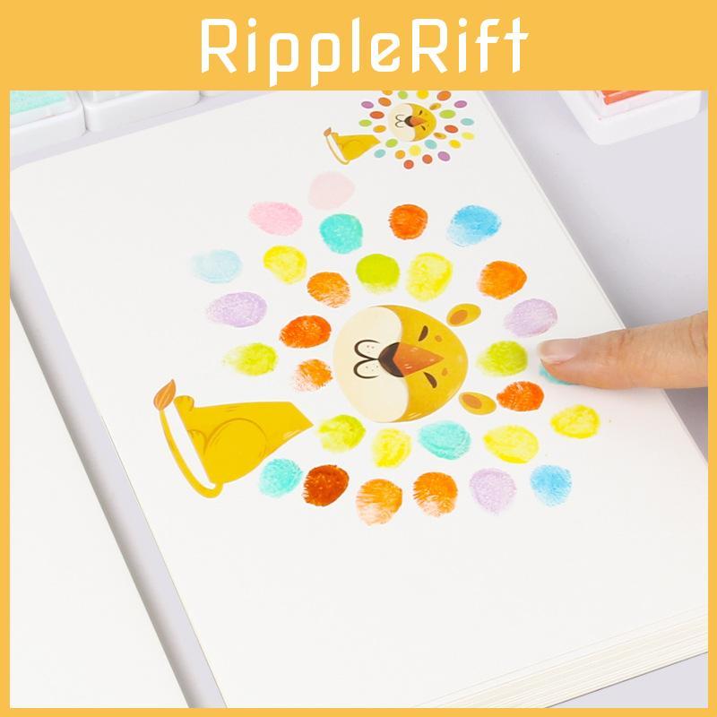 Kids Painting Fingerprint Kit With Ink Pads Drawing Cards For Education Early