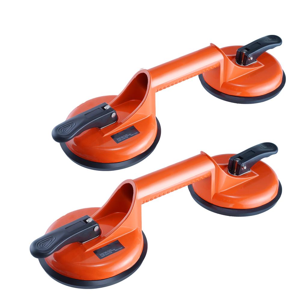 SucceBuy  4.7" 2 Pack 330 lbs Glass Vacuum Suction Cup Vacuum with Aluminum Handle Glass Granite Tile Metal Wood Panel Lifting