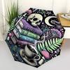 1pc Steampunk Books and Skulls Umbrella with Plastic Handle,Vibrant Cartoon Pattern,Multi-functional UmbrellaB2027