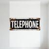 Vintage Telephone Metal Tin Sign Distressed Black & White Rusty Edge Decoration for Home Bar Cafe Man Cave Wall Art Decor