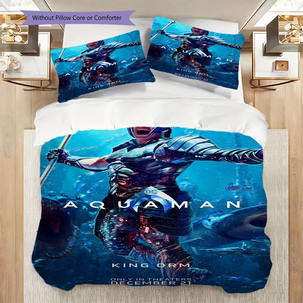 Aquaman Deep Blue Hero Bedding 1 Duvet Cover 2 Pillowcase Without Core Duvet Cover And Pillowcase Soft And Comfortable Bedding Set Bedding