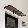 200x60cm Transparent Arch Door Canopy with Integrated Drainage Channel, Modern Style Aluminum Alloy Outdoor Front Door Awning