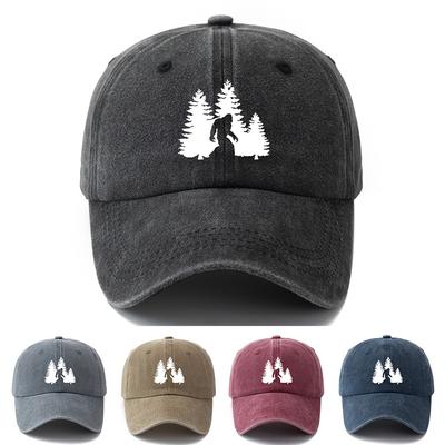 Men's Gorilla Pine Tree Baseball Cap | Adjustable Snapback for Hiking Sports, Unique Graphic Gift for Dad & Boyfriend