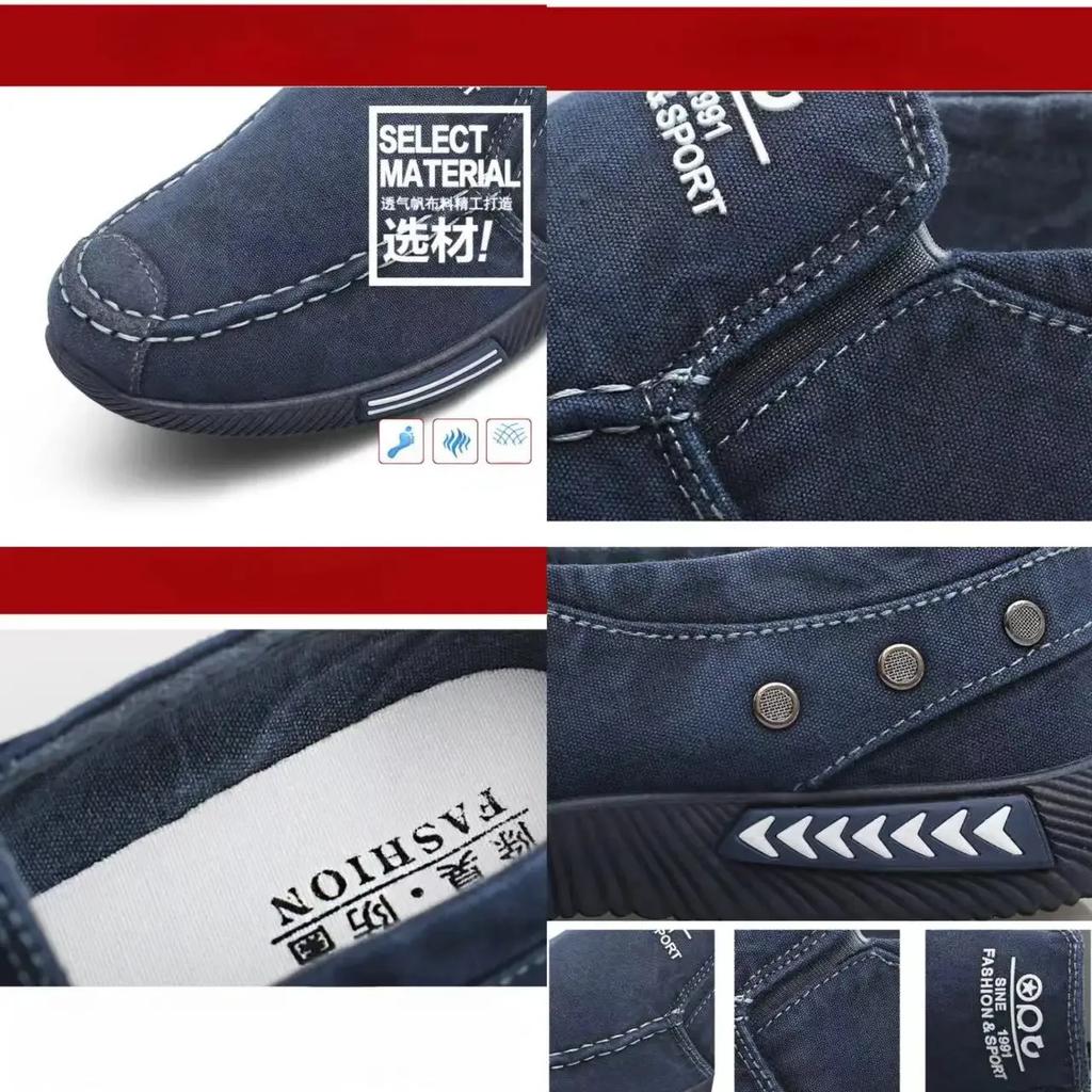 Pánské plátěné džínové boty Nazouvací tenisky Pánské na léto Venkovní Řidičské Mokasíny Trendy Vintage Lodičky Boty pro muže