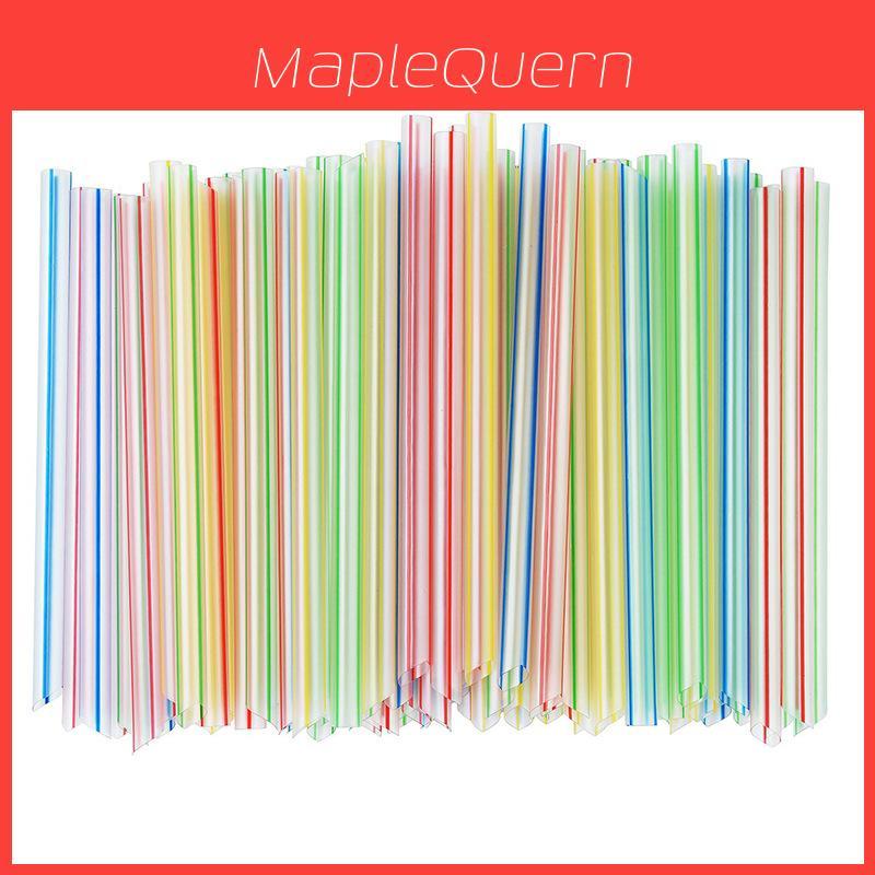 Food Grade Plastic Bubble Tea Straws With Colorful Stripes For Beverage Shops And Home Use