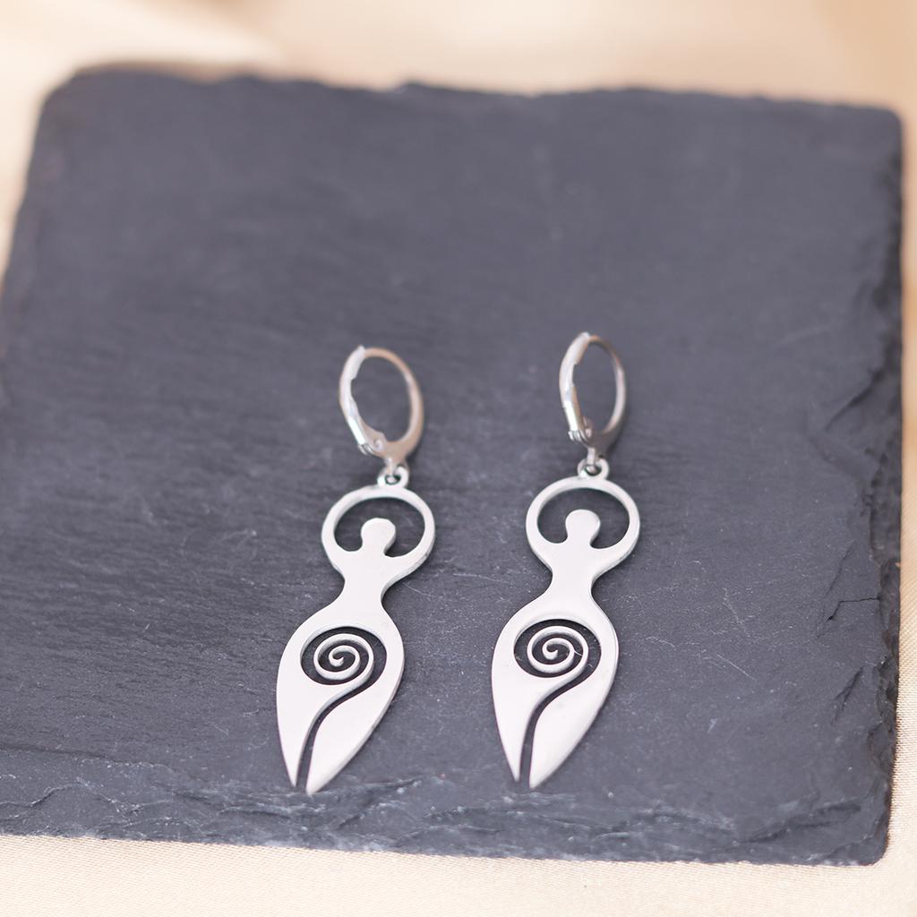 Kinitial Stainless Steel Death Moth Sun Moon Snake Mushroom Cactus Hamsa Hand Horse Earrings For Women Trendy Piercing Jewelry