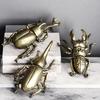 3 Style Available Beetles Miniature Figurine Small Desk Decoration Vintage Copper Insect Tea Pets Ornament Home Decor Accessory